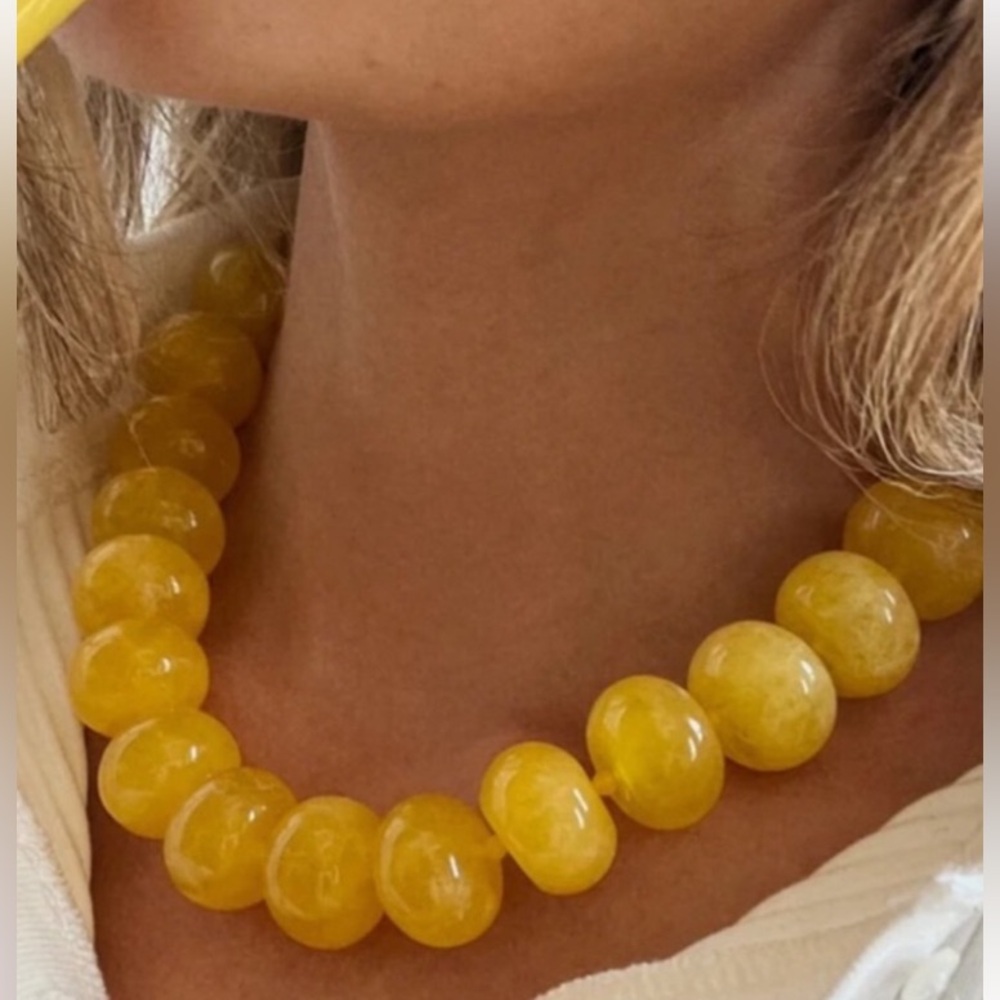 New! Yellow Bead Necklace